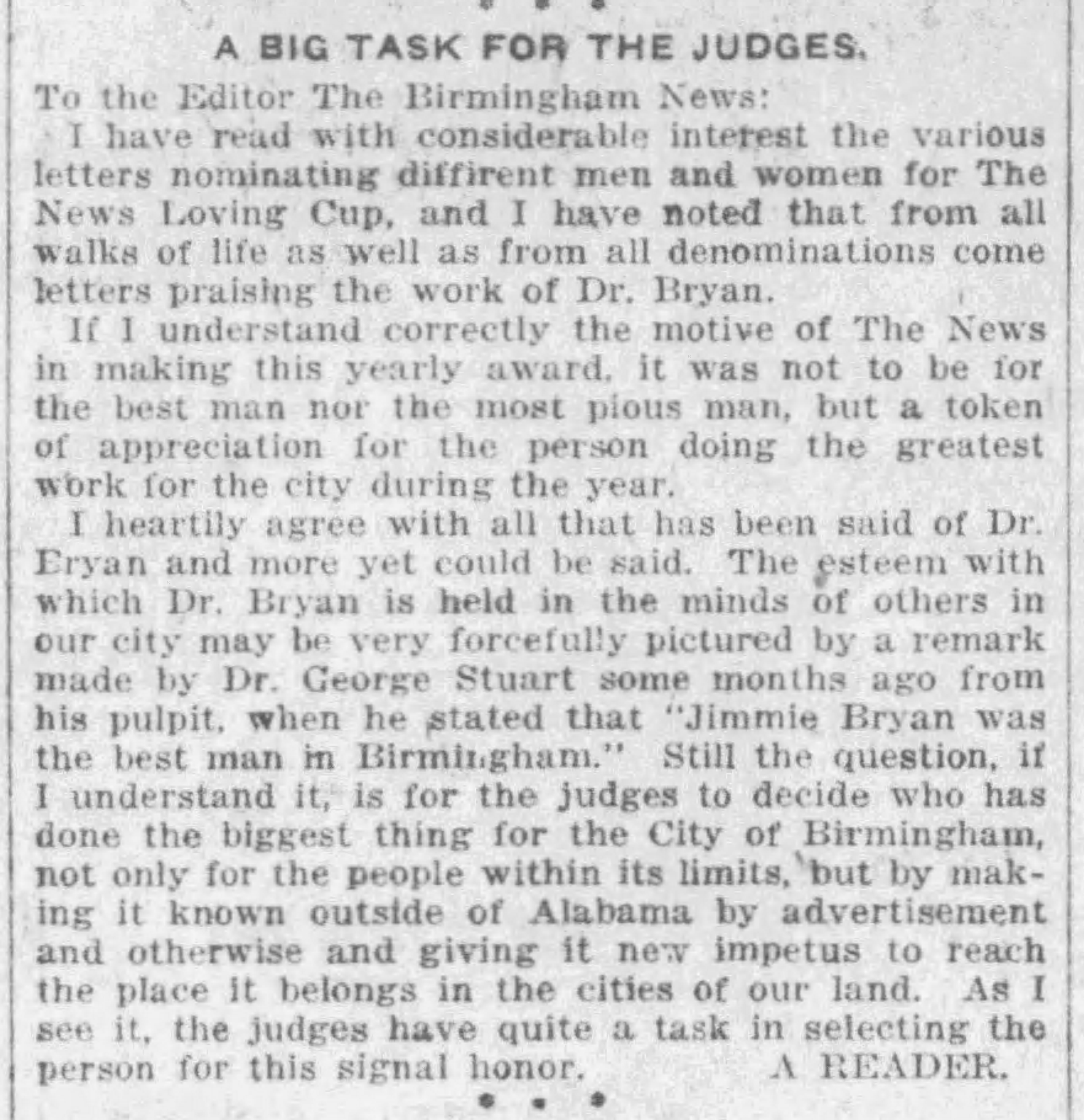 A Big Task for the Judges